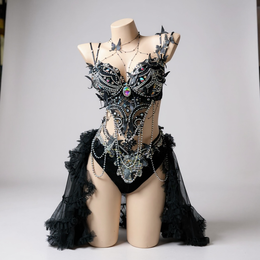 Black Butterfly Daisy Rave Set