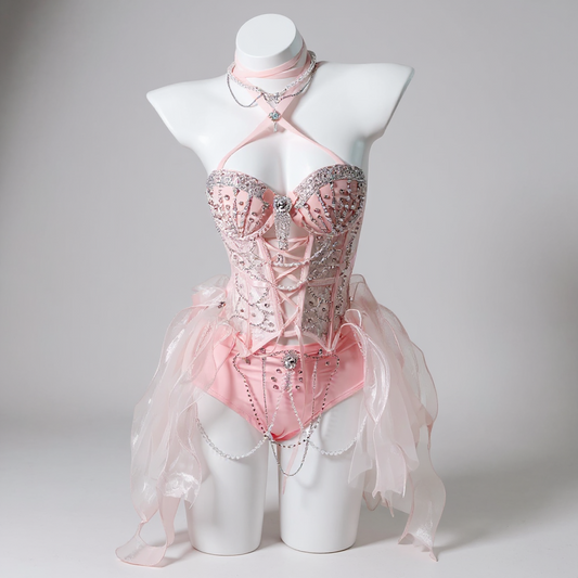 Petal Kiss Pink Daisy Rave Set