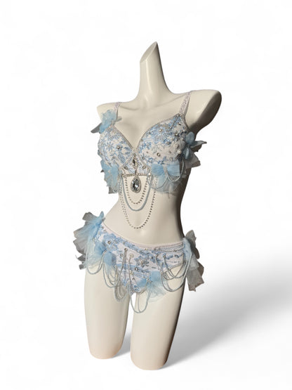 Blue Daisy Delight 2 Piece Rave Set